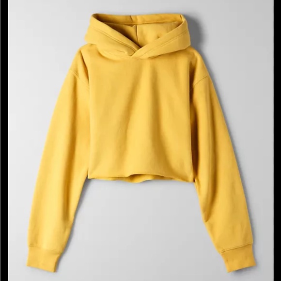 Aritzia | TNA “The Perfect Cropped Hoodie” in Soft Lime - Size Small - Picture 5 of 5